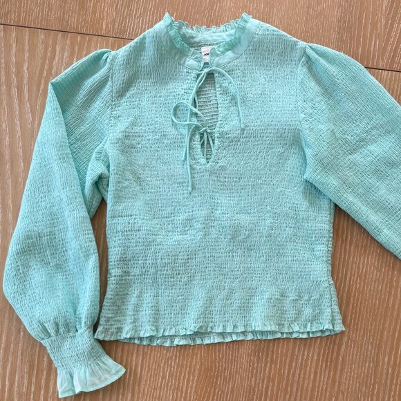 Antik Batik Tops - Antik Batik Voile Ruffle Cuff Long Sleeve Shirt from Paris, France NWOT, Sz M